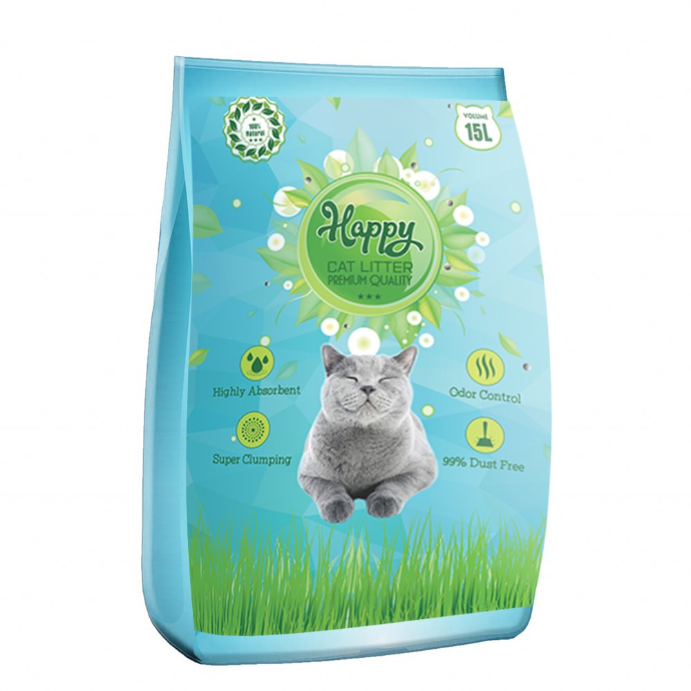 Cát vệ sinh cho mèo Happy Cat hương cà phê 15L Chất liệu bentonite, than hoạt tính và Zeolite cao cấp