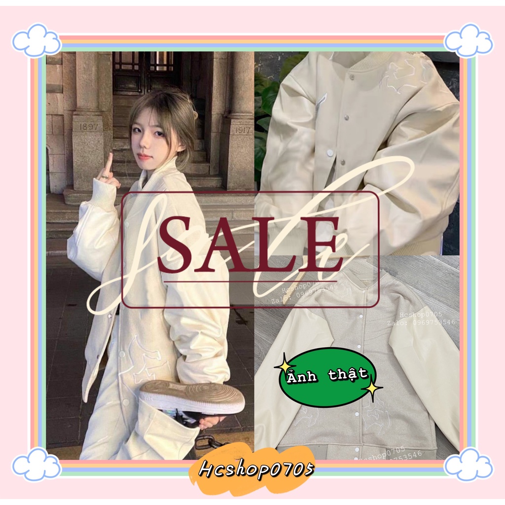 [Ảnh Thật/Freeship] Áo Khoác bomber Pha da, Áo bomber, Áo khoác Nữ Oversize Phong cách uzzlang Form rộng