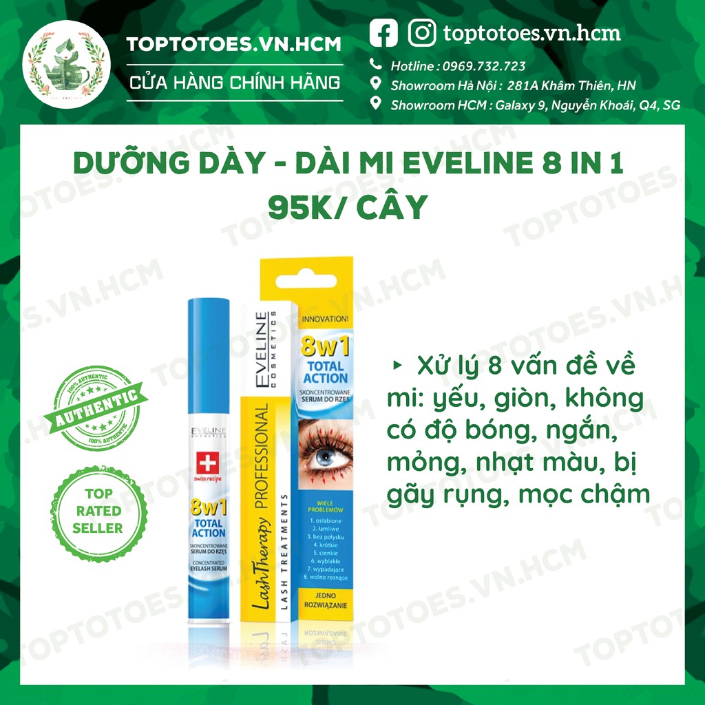 Dưỡng mi Eveline 8 In 1 Total Action Lash Therapy làm dày và dài mi