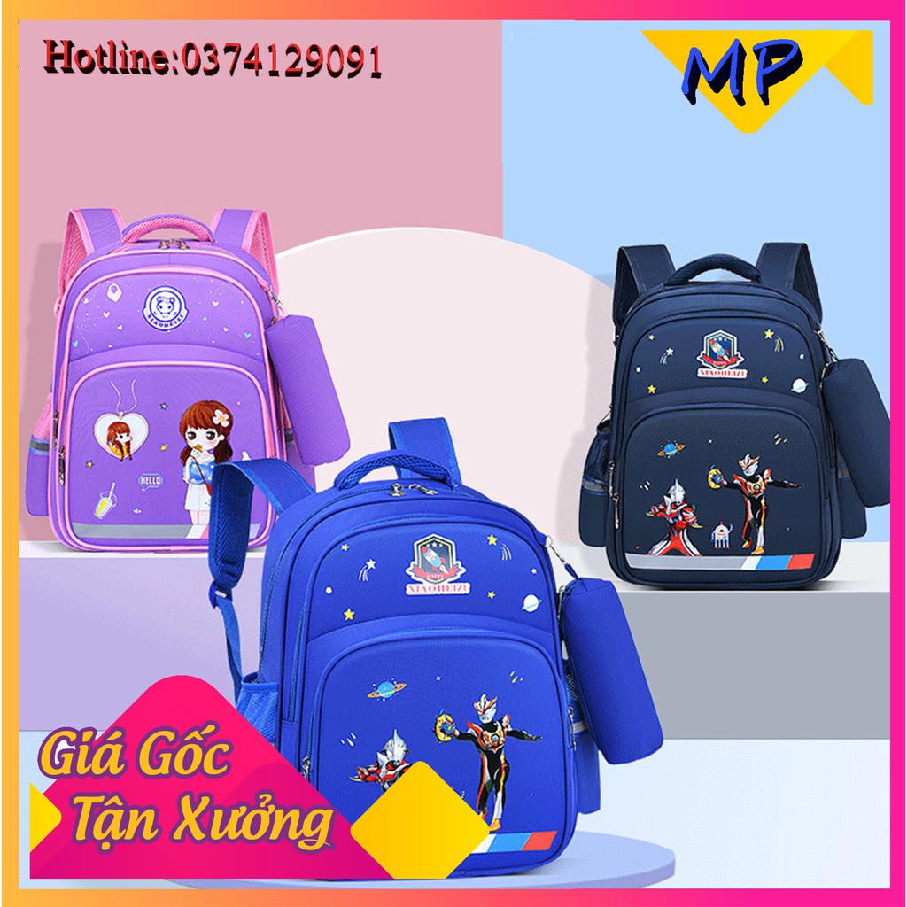 Balo cho bé gái cấp 1,2 kèm túi đựng bút y hình, giá lẻ bằng sỉ chất đẹp,cặp sách học sinh