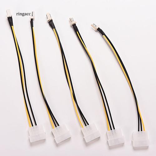 Set 5 dây cáp nối 4-Pin Molex/IDE sang quạt CPU 3-Pin dài 20cm tiện dụng