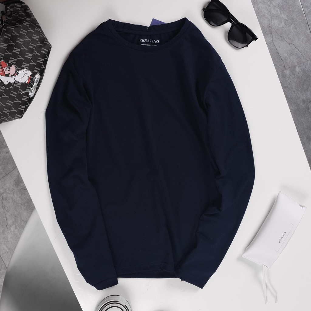 Áo Thun Dài Tay Cổ Tròn Nam chất thun cotton đẹp dáng ôm nhẹ vải dày dặn cho nam KJ | BigBuy360 - bigbuy360.vn