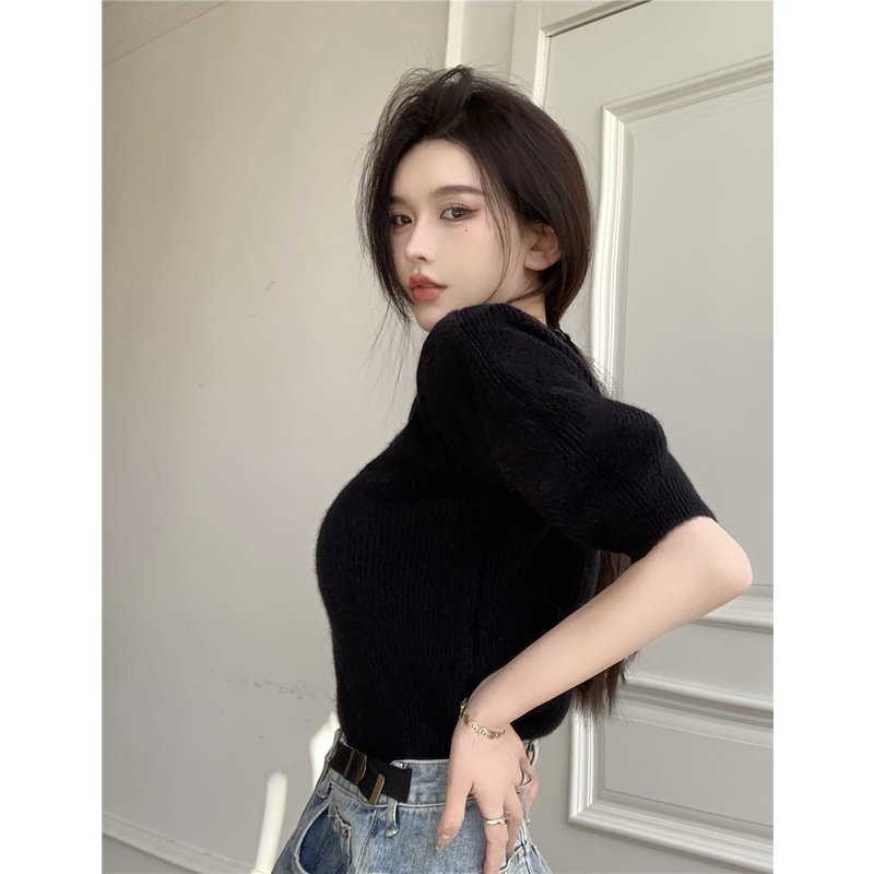 Áo Len Tay Ngắn Thiết Kế Mới Thời Trang Dành Cho Mùa Xuân Thu