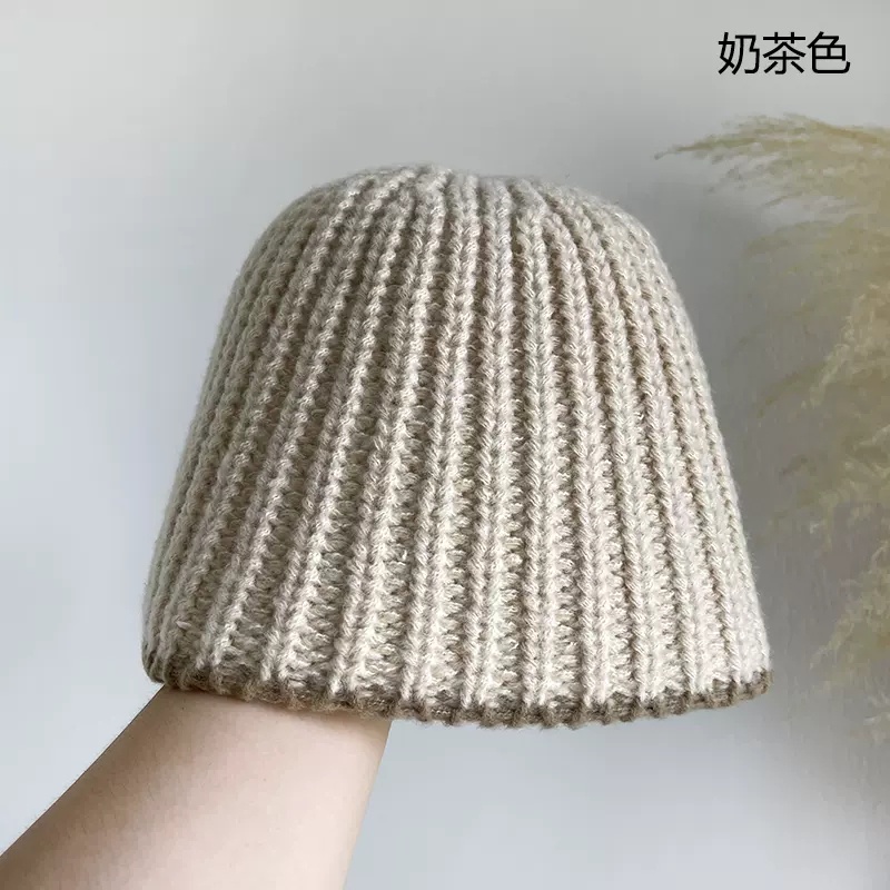 Mũ Bucket Len Dệt Kim Thời Trang Thu Đông Phong Cách Nhật Bản Đơn Giản Cho Nữ