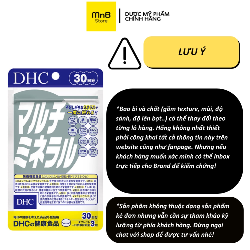 Viên uống khoáng tổng hợp DHC Multi Minerals 30 và 90 ngày nhật bản