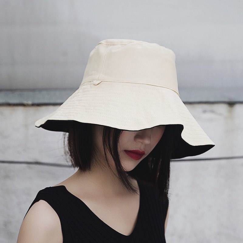Mũ xô hai mặt thiết kế chống nắng phong cách Hàn Quốc thời trang mùa hè cho nữ