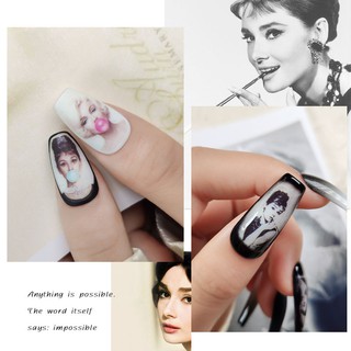 Sticker 3D - Hình dán móng Audrey Hepburn cô gái