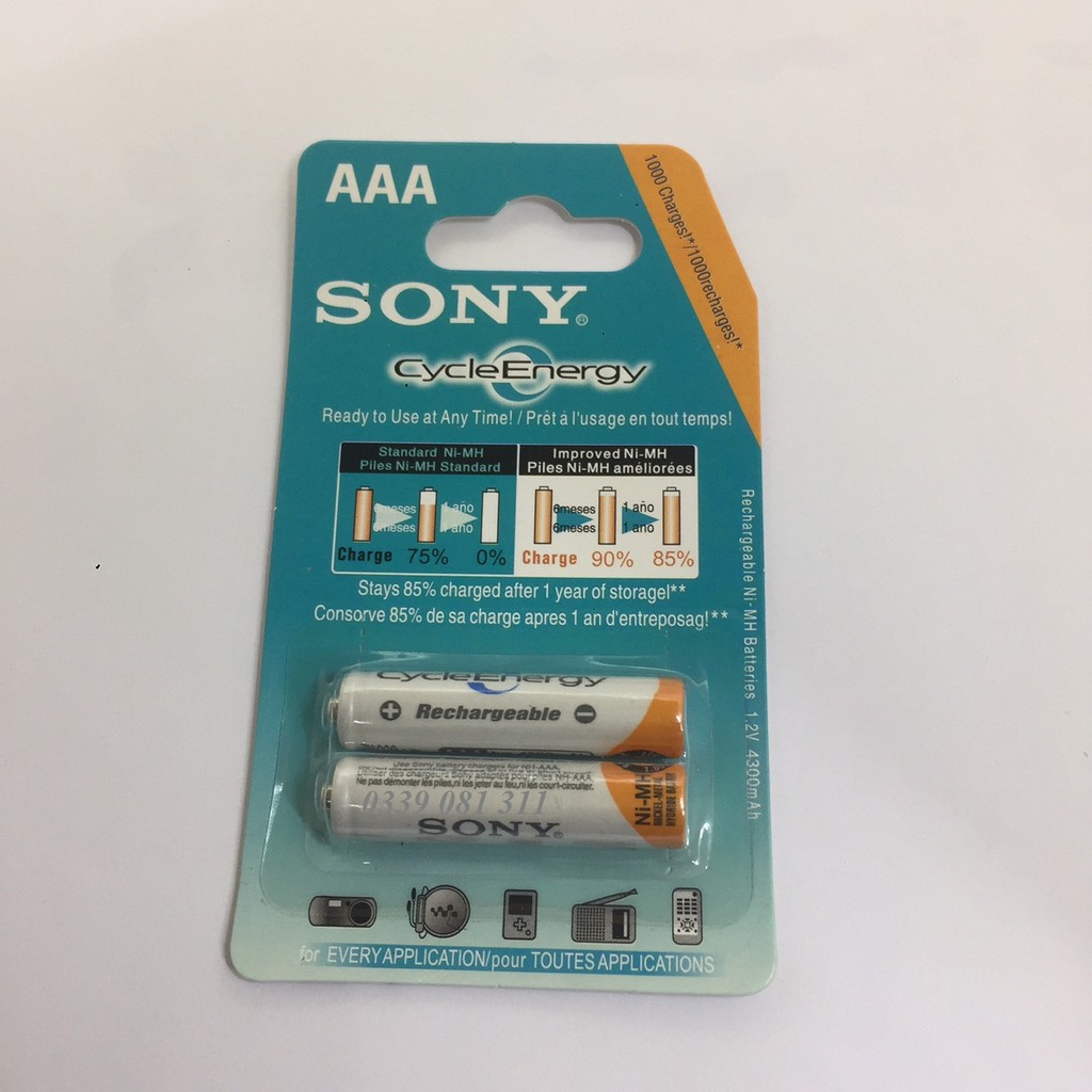 Pin Sạc AAA sony - Hộp 10 vỉ ( Tổng 20 Viên )