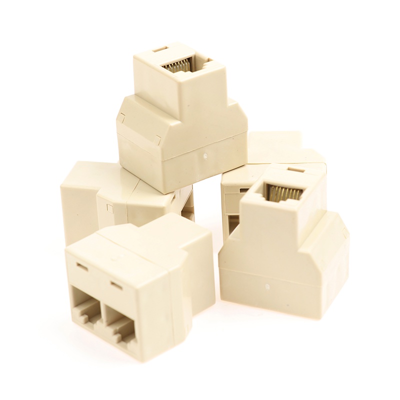 Rnvn 5Pc 1 To 2 Way Network Cable RJ45 Female Splitter Connector Adapter for Computer Rnvv