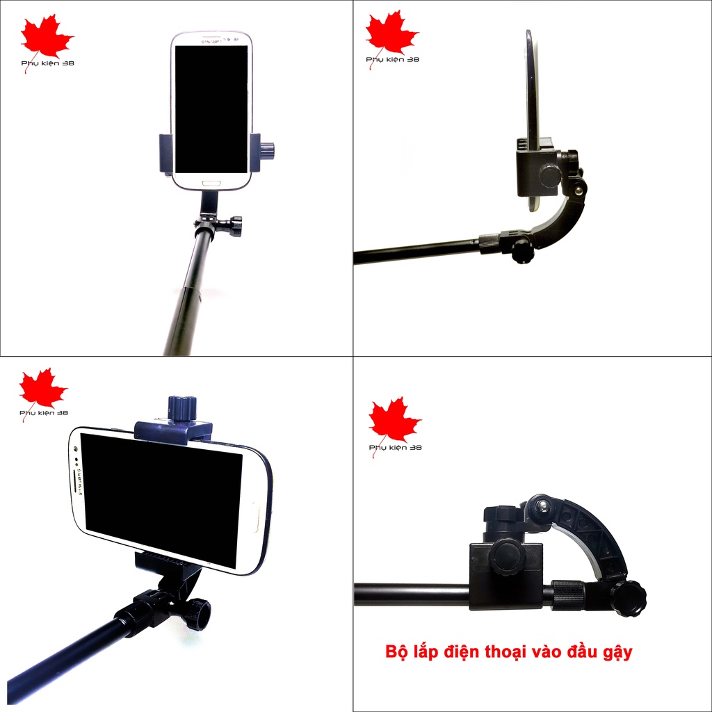 Gậy tripod 3 chân chụp hình - selfie tự sướng 1.1m dùng cho điện thoại, gopro, sjcam eken insta360 hợp kim nhôm