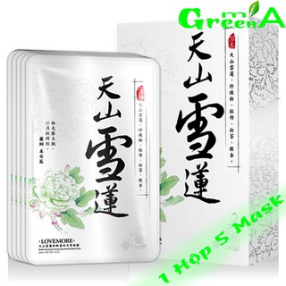 Mặt nạ lụa Lovemore Hoa Sen Tuyết Đài Loan cao cấp Lovemore Herba Saussurea Involucrata Revival Mask [1 hộp 5 miếng]