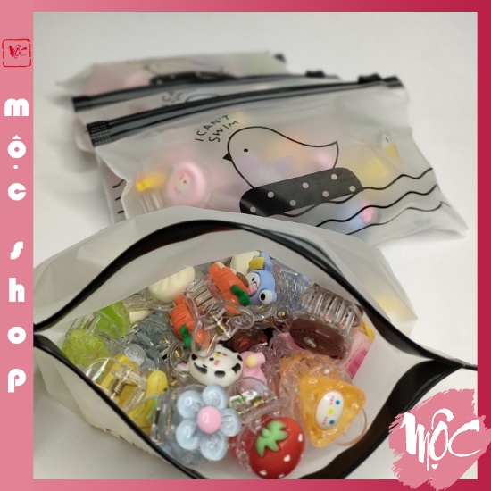 Combo Kẹp tóc càng cua mini màu sắc dễ thương đựng trong túi zip PT39 MỘC