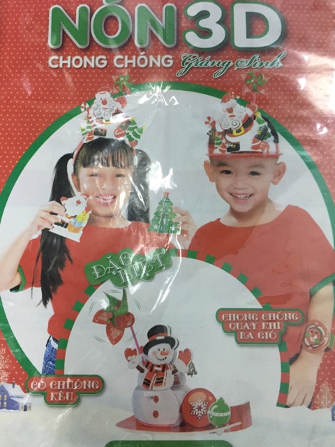 Bộ nón 3D cho bé chơi noel giao ngẫu nhiên