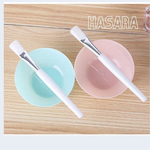 Dụng cụ đắp mặt nạ Lameila gồm bát trộn bột đắt mặt nạ và cọ quét mặt lông mềm HD0826 - Hasara