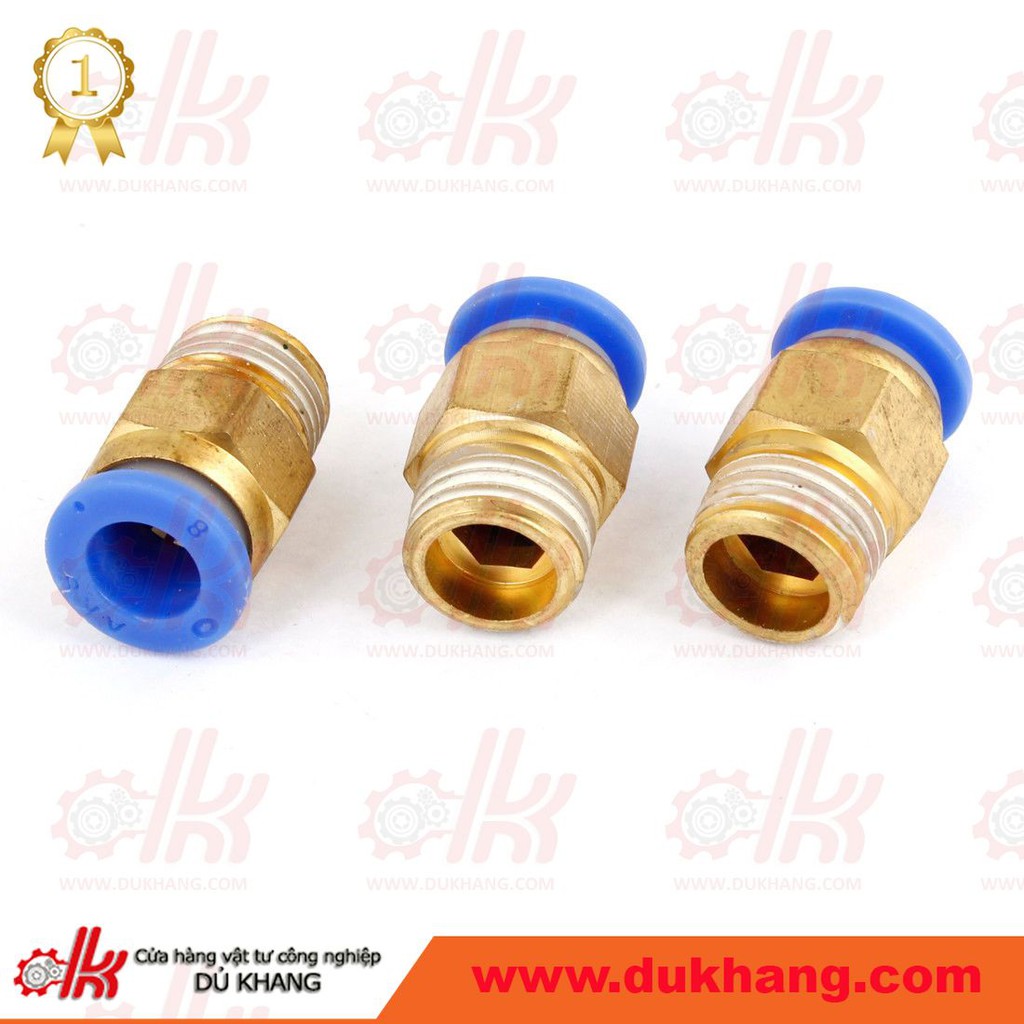 Đầu nối nhanh khí nén PC xanh