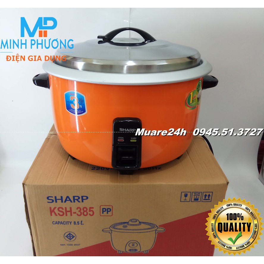 Nồi cơm công nghiệp Sharp KSH 385 Thailand 24 lít (8.5 lít cơm) Bảo hành 12 Tháng