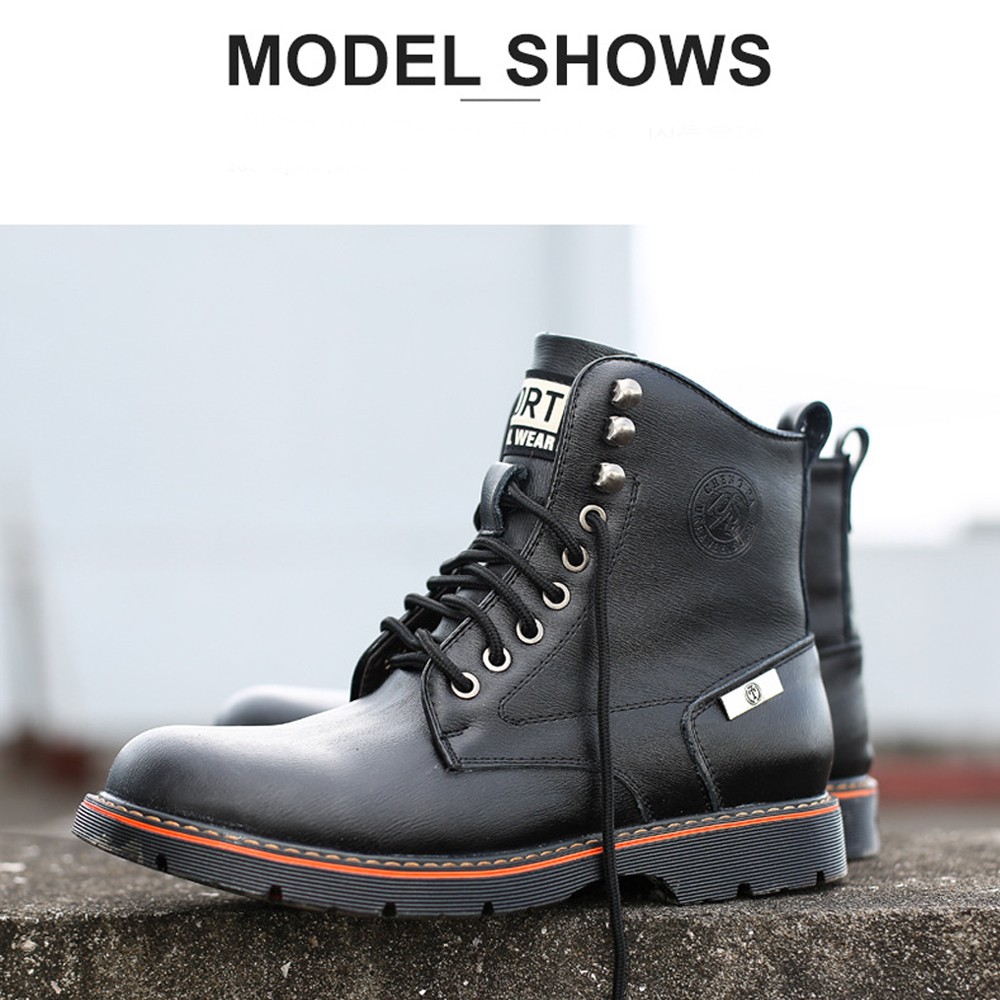 Giày boot nam cổ cao da bò tách lớp phong cách Âu Mỹ cao cấp sang trọng-MS8634