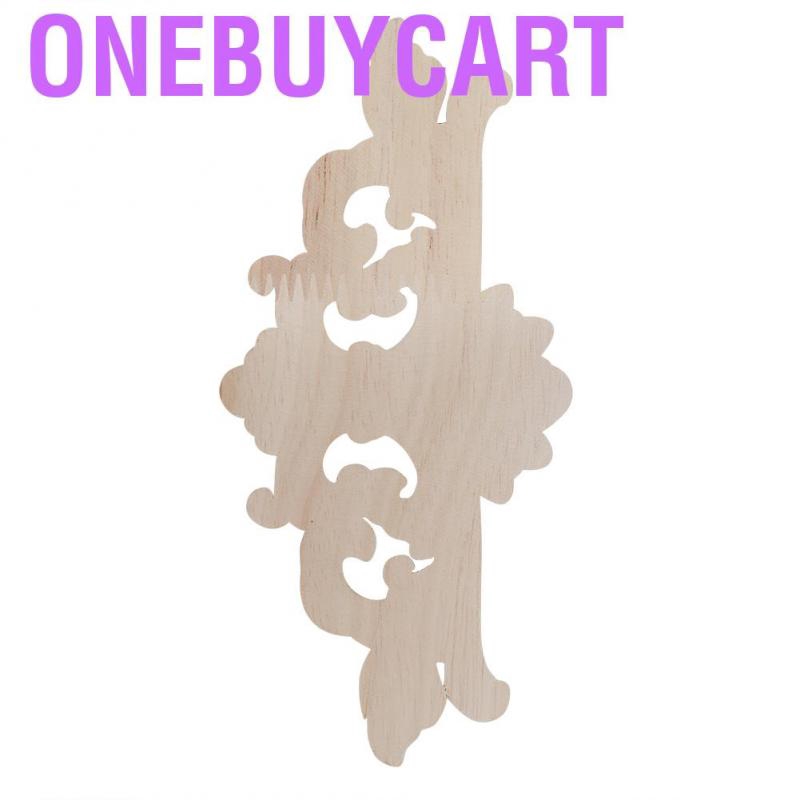 Onebuycart 2 Pcs Flower Carved Onlay Applique Furniture Decoration Carving Sticker Wooden Floral Corner Home Deco