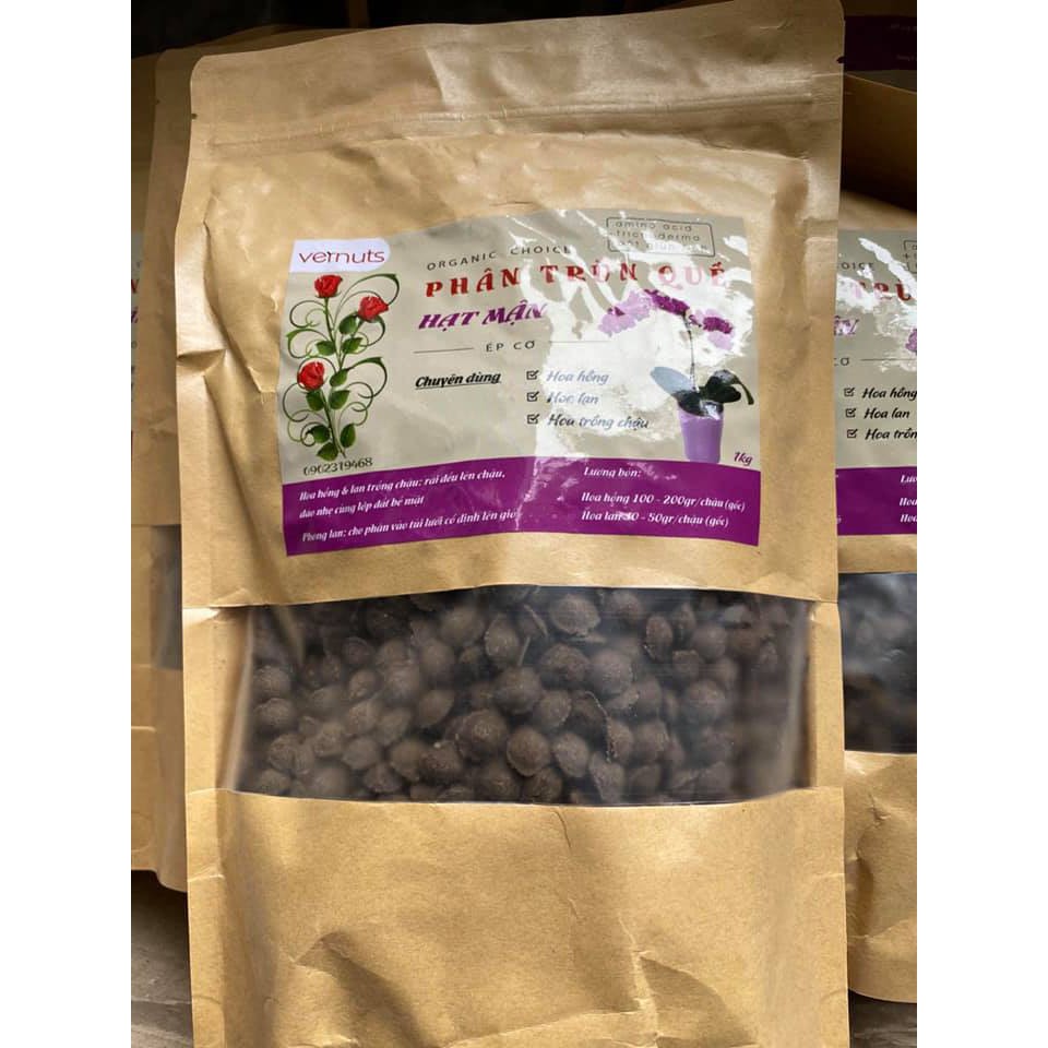 1Kg Phân Trùn Quế hạt mận Vernus_Phân trùn quế viên nén hạt mận đậm đặc
