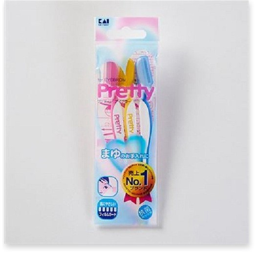 Combo Set 3 dao cạo lông mày Pretty KAI và Hộp 180 bông ngoáy tai cao cấp cho người lớn