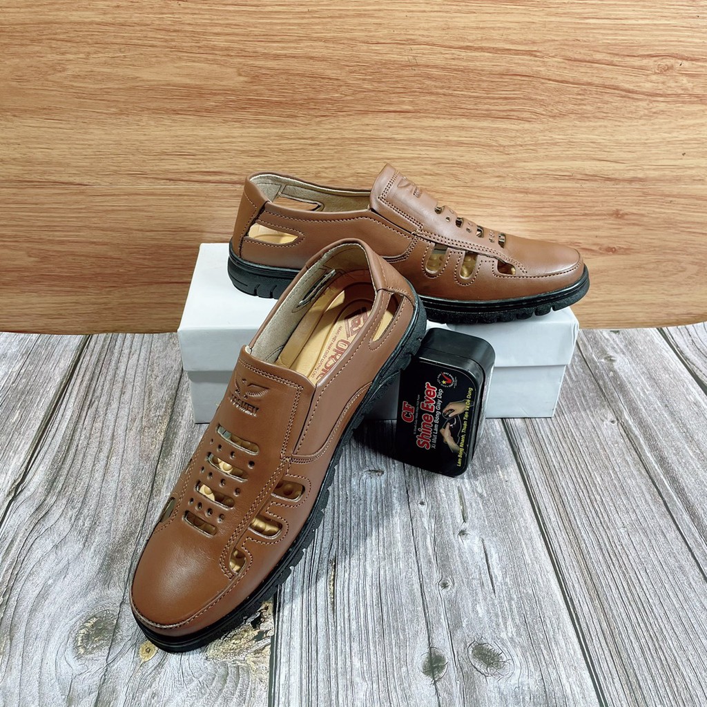 ⚡TOP BÁN CHẠY⚡ Giày rọ nam da bò siêu mềm ,đế cao su êm dược khâu chắc chắn