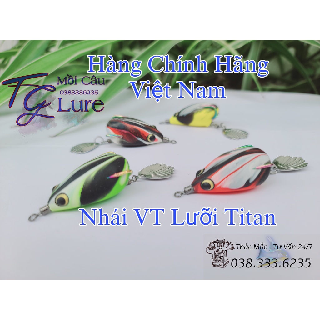 Mồi Nhái hơi VT lure lưỡi titan Chuyên lure lóc M1