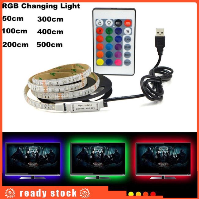 【Good quality】Dây đèn LED 5V đầu USB chống nước kèm điều khiển tiện dụng