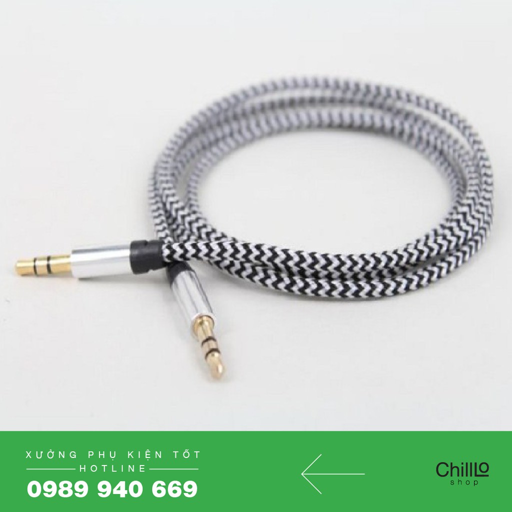 Dây Cáp Audio 2 đầu Jack 3.5mm AUX Bọc Dù - Dây Kết Nối Video, Audio, Lấy Nhạc Chuẩn Kết Nối Jack 3.5mm to 3.5mm