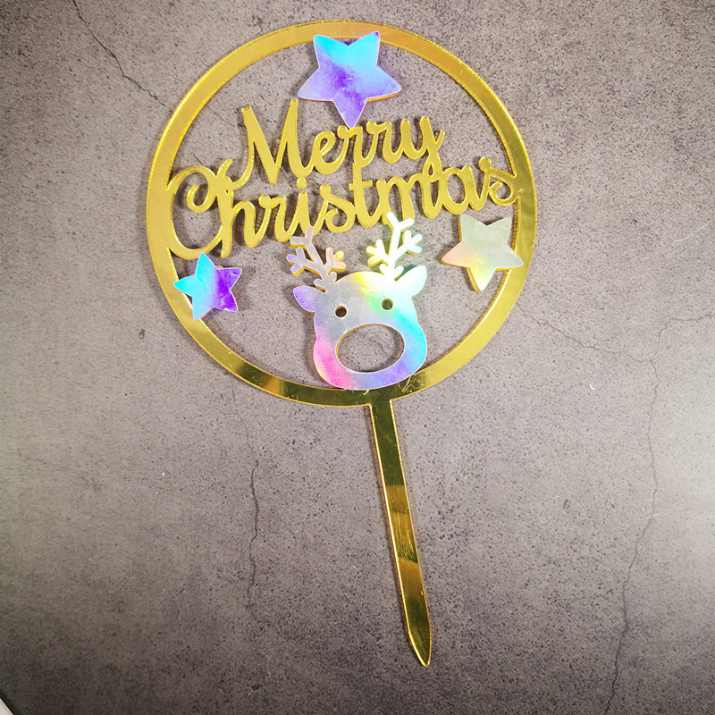 Que cắm trang trí bánh kem hình chữ cái Merry Christmas dành cho tiệc tùng Giáng Sinh