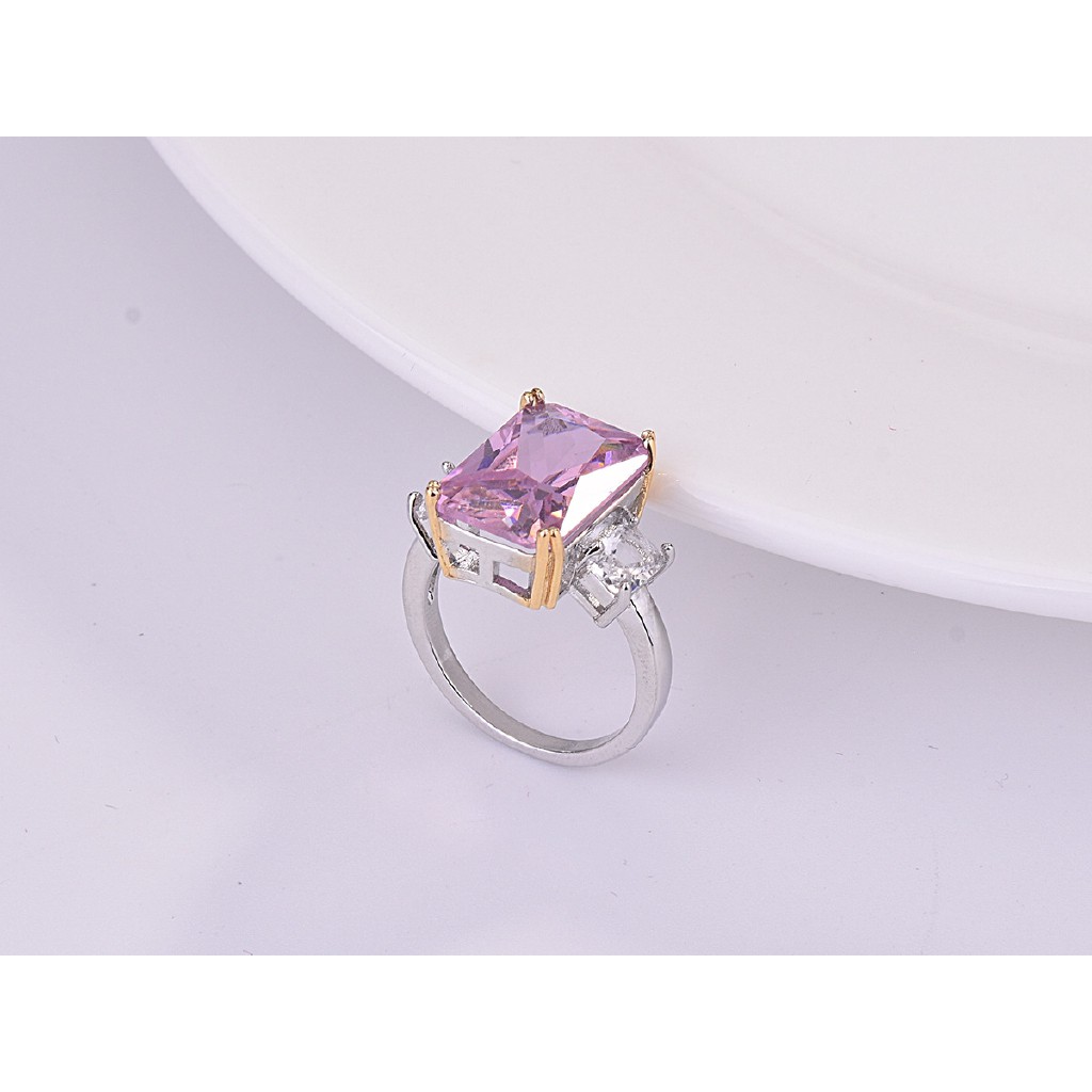 Nhẫn Đeo Tay Kim Loại Đính Đá Màu Hồng Xinh Xắn Cho Nữ