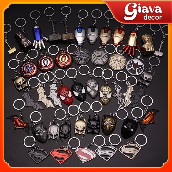Móc khóa Avengers Siêu Anh Hùng bằng đồng Mặt nạ,Khiên , Găng Tay Thanos,Búa Thor, phụ kiện quà tặng