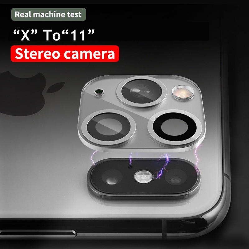 Miếng Dán Camera Giả Bằng Kim Loại Cho IPhone X XS Max 11 Pro Max 11