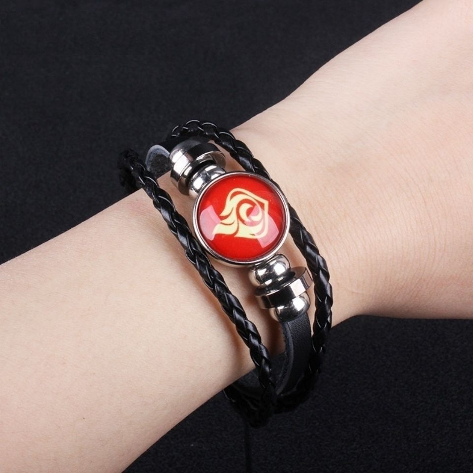 Vòng Tay Da Màu Đen Phát Quang In Hình Trò Chơi God'Shin Peripheral Time Cho Nam Và Nữ