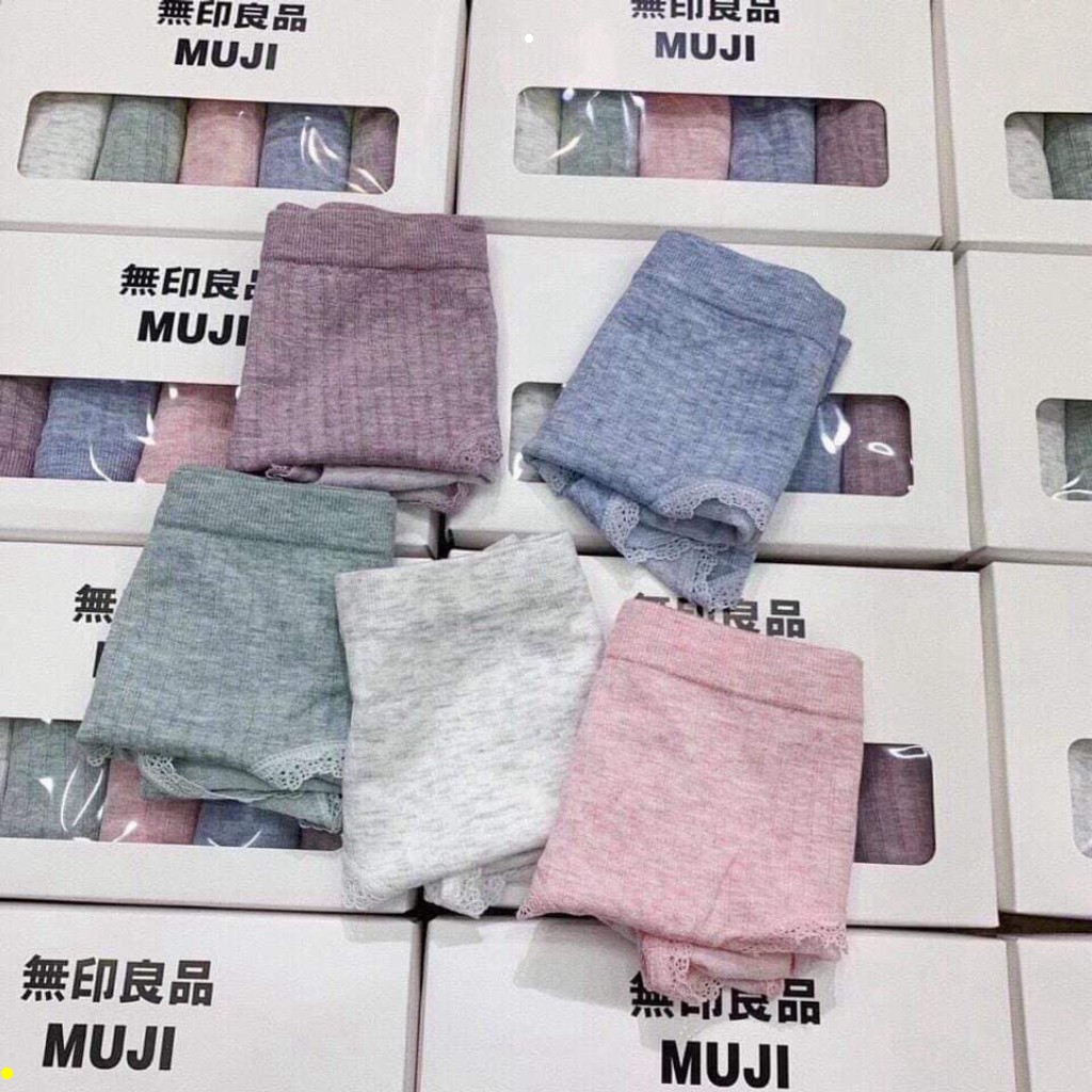 HỘP 5 QUẦN CHIP NỮ COTTON MUJI XUẤT NHẬT [ HỘP LÓT 5C MUJI TRẮNG ]