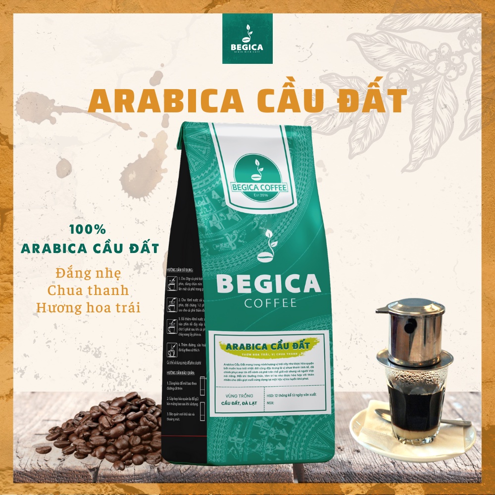 Cà phê đặc sản Arabica Cầu Đất 100% nguyên chất rang xay - dùng pha phin, pha máy, coldbre