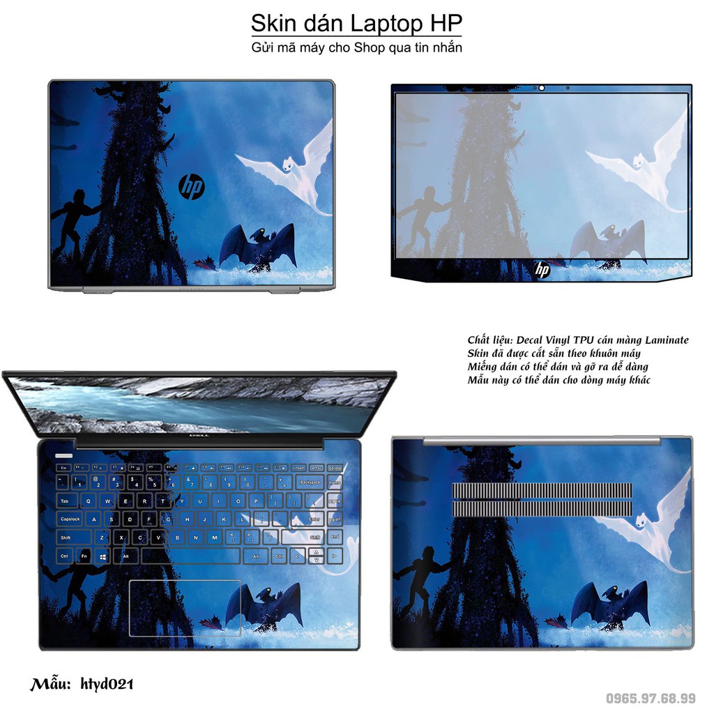 Skin dán Laptop HP in hình bí kíp luyện rồng (inbox mã máy cho Shop)