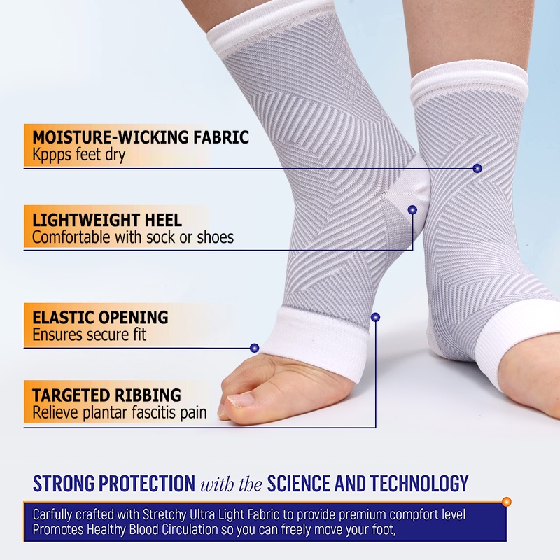 1 Cặp Vớ Nén Bảo Vệ Mắt Cá Chân Chống Trượt Hỗ Trợ Tập Luyện Thể Thao Yoga Pilates