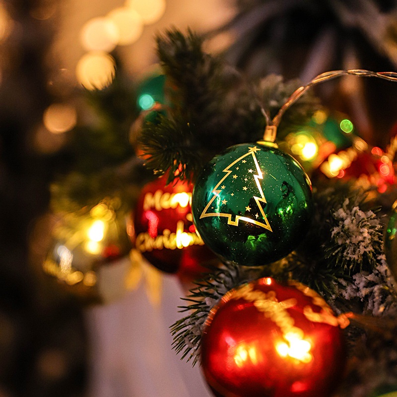 [ DIY Christmas Tree Hanging Lights and Colorful Ball String Decoration For Home Wedding Christmas Lawn Yard DIY Lighting ]