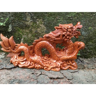 Tượng con giáp- tượng rồng gỗ hương dài 25cm