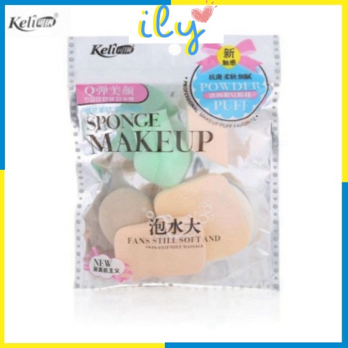 Bộ 1 món bông mút trang điểm tán kem phấn nền Keli - Giao màu ngẫu nhiên