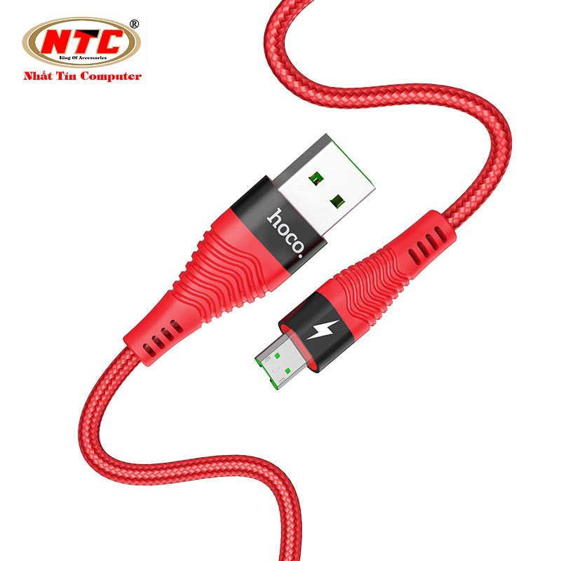 Cáp sạc cường độ cao Hoco U53 cổng microUSB 1.2M hỗ trợ điện áp tối đa 4A - Hãng phân phối chính thức