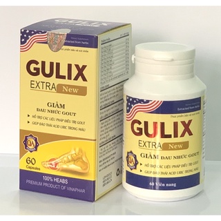 Viên Gout  GULIX Extra new Vinaphar Hộp 60 Viên - Tăng cường chuyển hóa, lợi tiểu, giúp đào thải acid uric trong máu