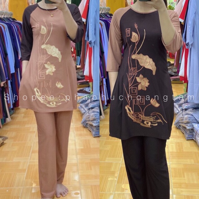 ĐỒ LAM ĐI CHÙA # Cách Tân lỡ thêu Sen