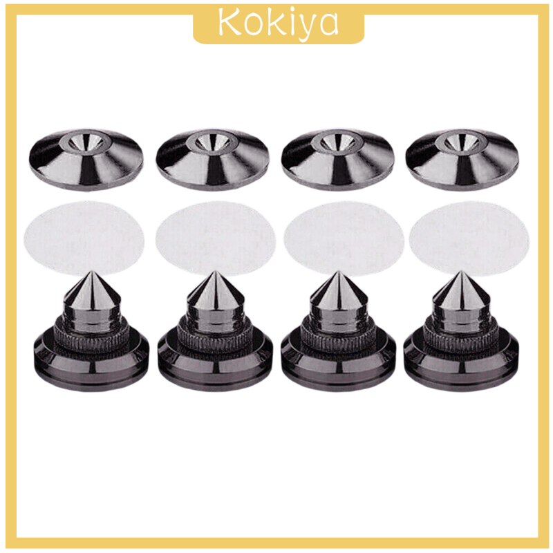 [KOKIYA]4x Speakers Spikes Box Nails Pads Shockproof Floor Protectors Alloy Gold