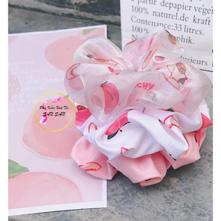 Cột Tóc Vải Scrunchies - Dây Buộc Tóc Scrunchies ( Trái Đào )