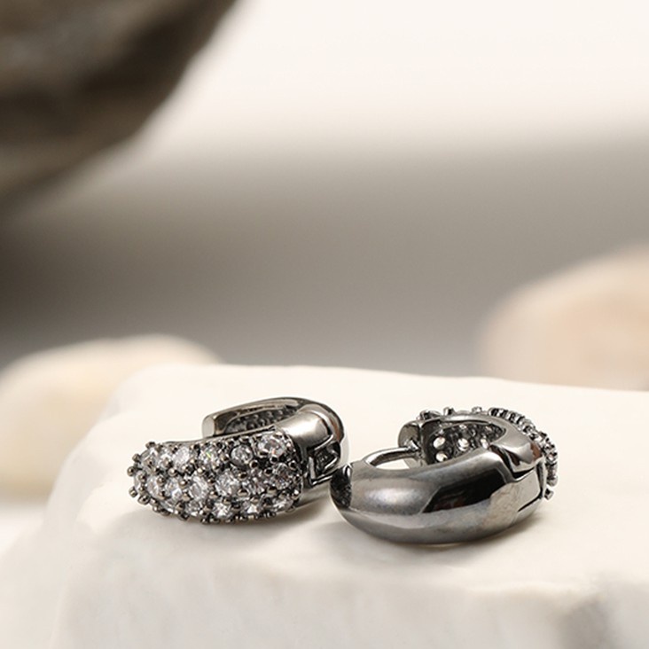 14K Gold-Coated Zircon Earring Ring Round Ear Buckle Fashion Ear Clip Ear Jewelry 013