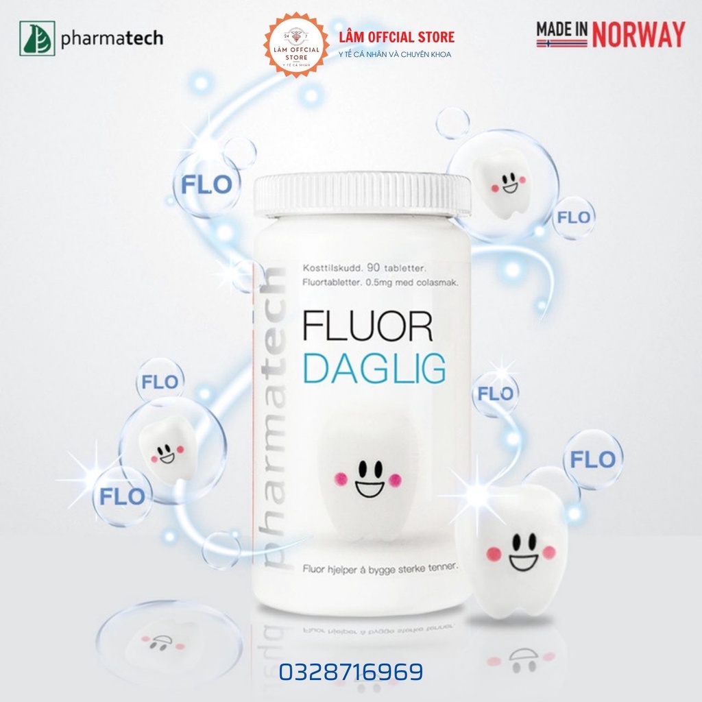 Viên ngậm bảo vệ sức khoẻ răng miệng Pharmatech Fluor Daglig