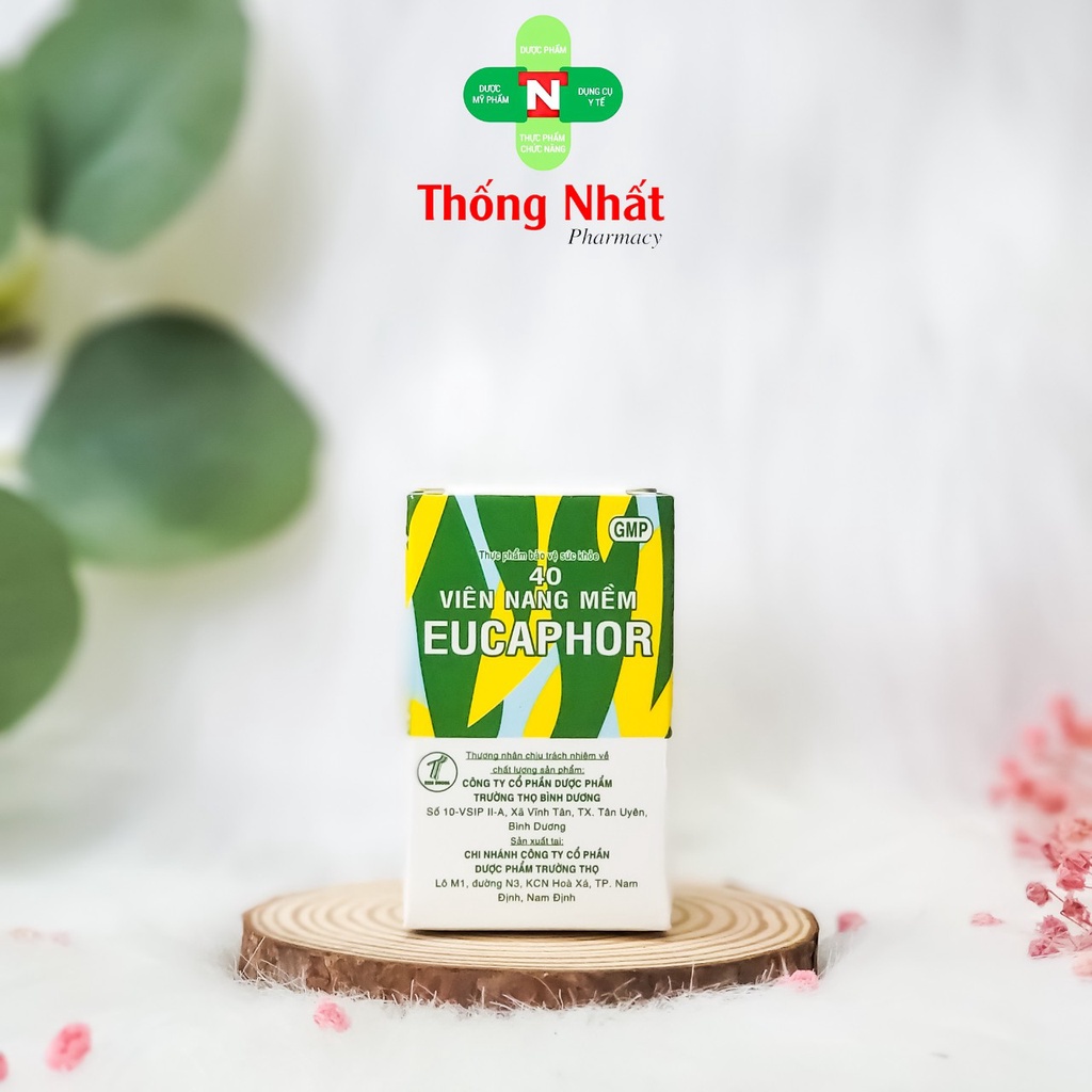 Eucaphor Viên Nang Mềm Giảm Ho, Ấm Đường Hô Hấp Hộp 40 viên Euca Phor