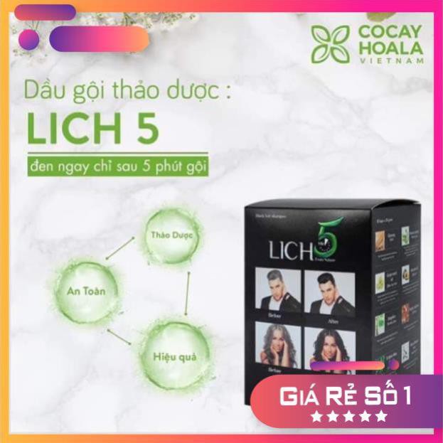 Dầu gội đen tóc Lich 5 [dầu gội nhuộm tóc thảo dược tốt nhất]