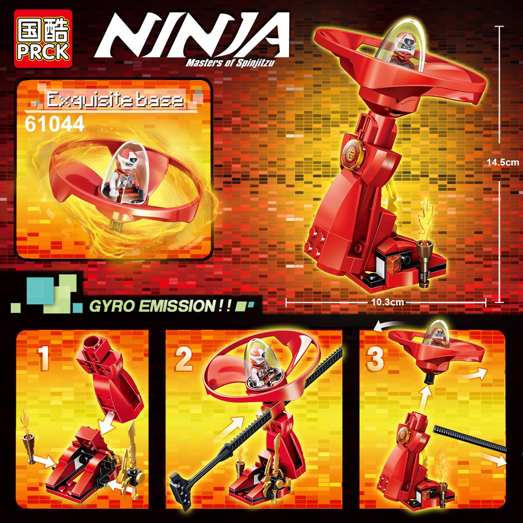 Đồ chơi lắp ráp non lego Ninjago con quay lốc xoáy season 12 phần PRCK 61044 Ninja Kai Cole Lloyd Jay Nya trọn bộ